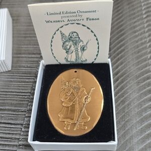 Wendell August Forge Gold Santa Ornament